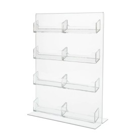 Marketing Holders 8 Pocket Business Card Holder Display Clear Acrylic Bottom Load Counter Top