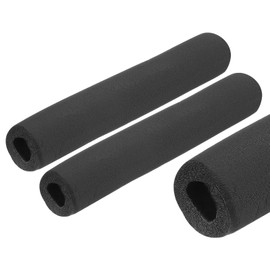 sourcing map 2pcs 10" Pipe Insulation Tube Outside Pipe Lagging 28mm ID 58mm OD Foam Tubing for Handle Grip Support, Black