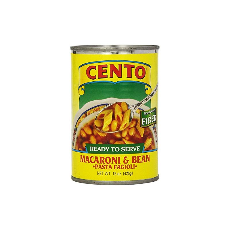 Cento Macaroni and Bean Pasta Fabioli, 15 Ounce Cans (Pack