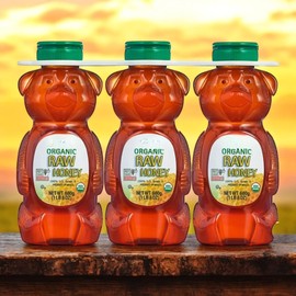 Organic Raw Honey, 2-Pack (72 oz Each – 3 Bottles per Pack) – 100% Grade A, USDA Organic, Product of Brazil, 144 oz Total