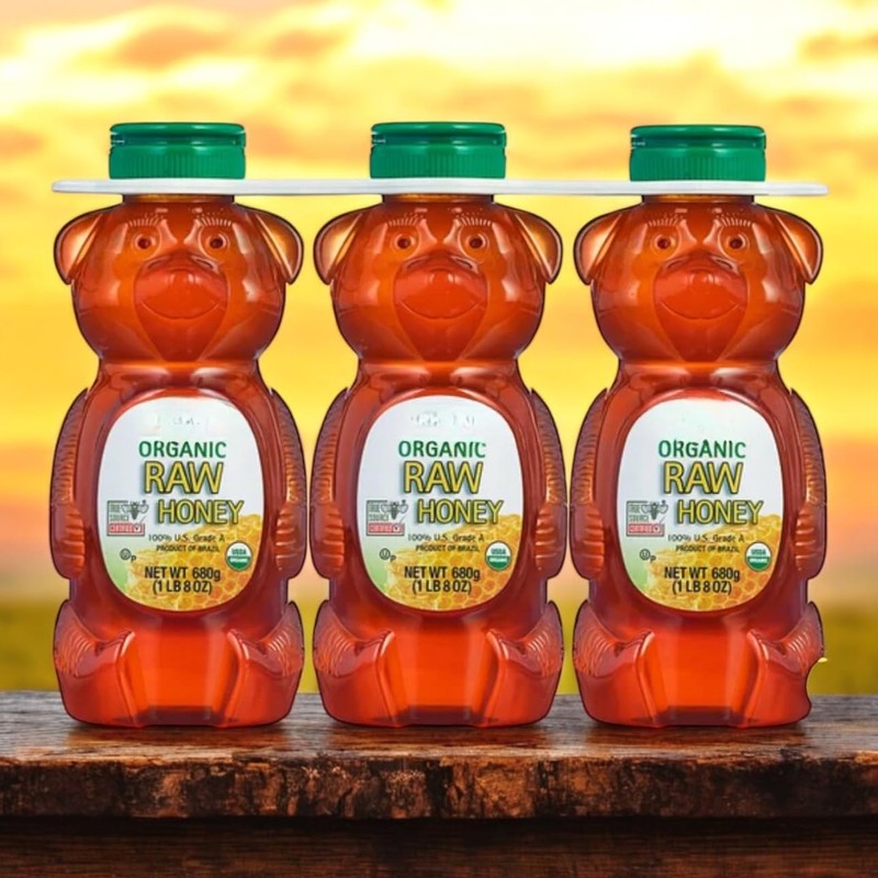 Organic Raw Honey, 2-Pack (72 oz Each – 3 Bottles