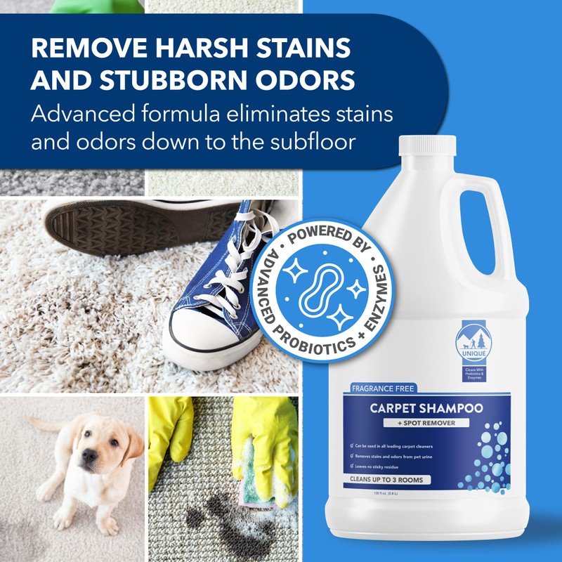 Unique Carpet Shampoo & Stain Remover, 128 oz - Pet