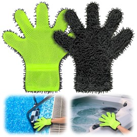 Hushee 2 Pcs Pool Cleaning Scrubbing Mitt Cleaning Gloves for Spa Swimming Pool Gloves Hot Tub Scrub Mitt for Stain and Dirt