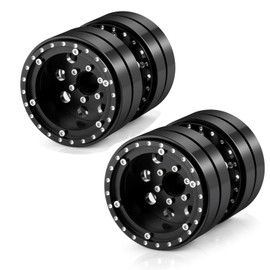 RCLIONS 1.9" Dually Beadlock Wheels RC Aluminum Rims for 1/10th AXIAL SCX10 SCX10 II TRX4 TRX6 Flatbed Hauler RC Crawler Car Upgrade Parts (2PCS)