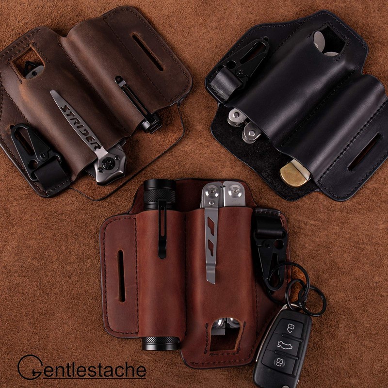 Gentlestache Leather Sheath for Leatherman Multitool Sheath EDC Pocket Organizer