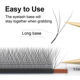 COZBIRD Eyelash Extensions, 3D W Ready Fan Volume Eyelash Extensions, Self Fanning Artificial Natural Eyelashes (Thickness 0.07 mm, D Curl 12 mm)