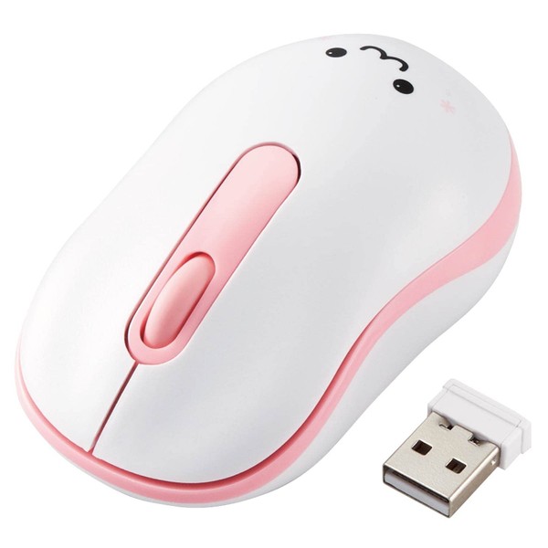 Elecom M-DY10DRSKPN Wireless Mouse, Silent, Antibacterial, 3 Buttons, Size S,
