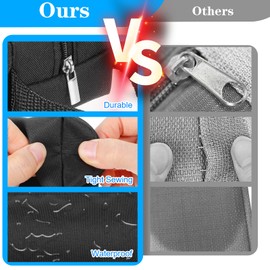 Yuanchu Pencil Case, Waterproof Zip Pencil Case with Handle, Wear-Resistant Pencil Case, Girls Pencil Case, Boy Pencil Case, Black Case Pens for Office, black, simple