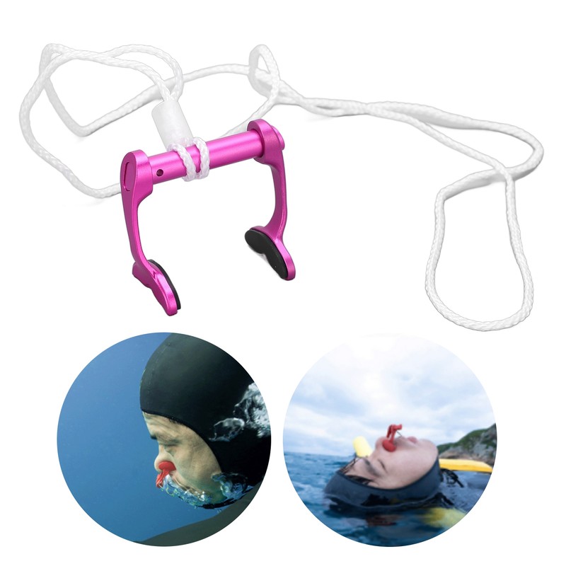 Freediving Nose Clip Swimming Nose Plugs with Anti Lost Strap