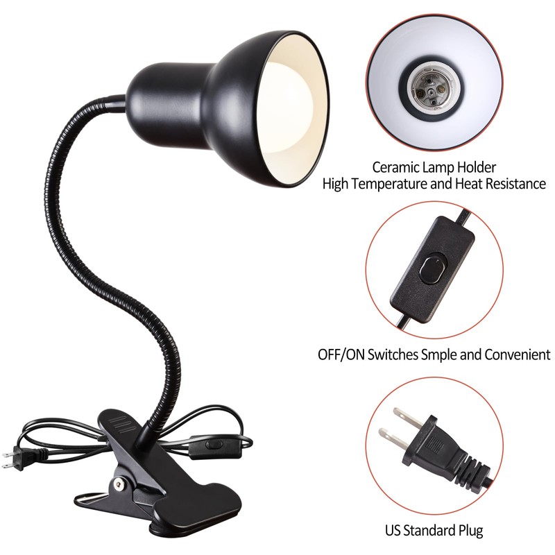 Clip on Desk Lamp, 360° Rotating Ggooseneck Lamp, Ring Light,