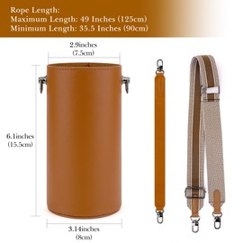 Linkidea Vegan Leather Water Bottle Carrier with Strap Compatible with CamelBak Carry Cap, Waterbottle Sling Bag Holder with Adjustable Shoulder Strap, Brown
