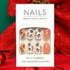 Almond Christmas Press on Nails Medium White Fake Nails with