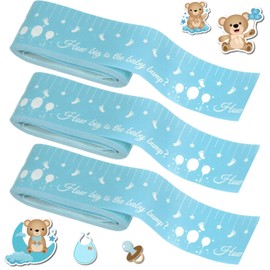 Baby Shower Games for Boy Gender Neutral How Big is Mommys Belly Tape 150 feet Measure Baby Bump Tape Measuring Tape Pregnant Belly Bear Baby Shower Tummy Measuring Tape Party Favors Supplies Blue