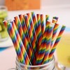 YAOSHENG Pack of 100 Rainbow Straws Paper, Biodegradable, Colourful Paper