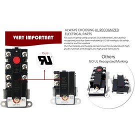 EWH-00 Electric Water Heater Thermostat for double element Heater, Includes 1x Upper Thermostat and 1x Lower Thermostat, Universal type for TOD & APCOM type, Fit for Most Electric Water Heaters