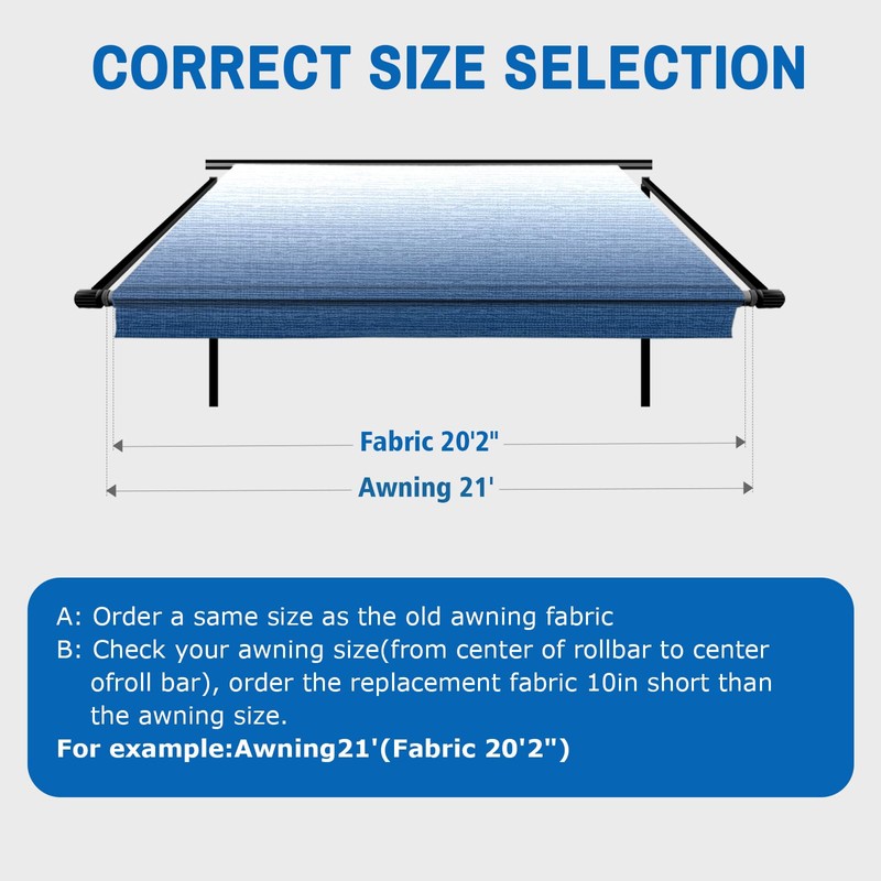 Dulepax RV Awning Fabric Replacement(16'2" Fabric) Heavy Duty 18.5 oz