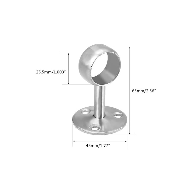 MACHSWON 2PCS Wardrobe Pipe Bracket, Wall Mounted Rail Rod Support