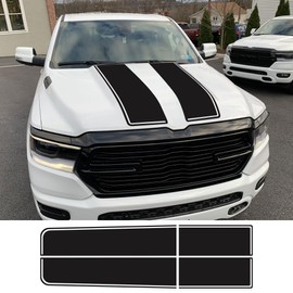 Pickup Hood Tailgate Stickers Truck Graphic Custom Decal Vinyl Cover Auto Tuning Accessories for Dodge Ram 1500 2500 Hemi Rebel (Matt Black)