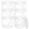 Domensi 6 Pcs Clear Square Bucket with Lid Food Ice