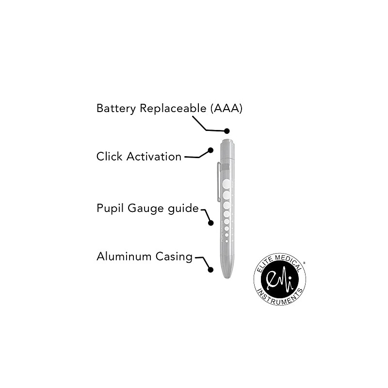 EMI Purple Aluminum LED Pupil Gauge Click Penlight – Medical