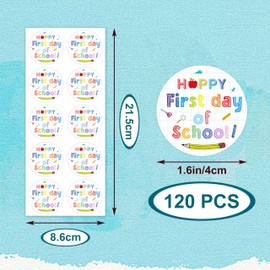 Welcome Back to School Stickers – 120pcs Welcome Sticker Set, 1.5 Inch Self-Adhesive Labels for Classroom, Students, Teachers, and Kids, Ideal Back to School Supplies (Style B)