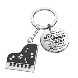BNQL Piano Keychains Piano Gifts for Music Lovers Women Men Piano Teacher Student Gifts for Musician Musical Piano Key Rings, Black Piano Keychains, Large