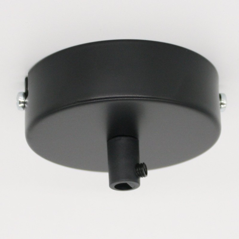 Junction Box Black Metal in Set with Accessories Diameter 80