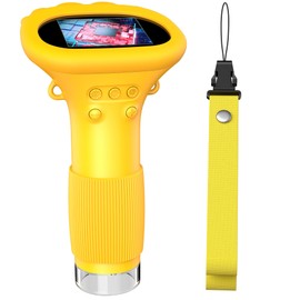Digital Microscope 2.0-inch LED IPS HD Color Large Screen, 50x-1000x 2 Million High-Definition Pixel, 178 ° Wide Angle, 8 Bright Lights, Rechargeable Battery, Compatible with Windows, Mac OS (Yellow)