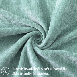 decorUhome Spring Couch Throw Pillow Covers 20x20 Set of 2, Decorative Soft Chenille Pillow Covers with Elegant Design for Sofa Bed Living Room Home Decor, Aqua Haze