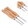 3Pcs Wood Lathe Turning Tool Chisel Beech Handle Steel Insert
