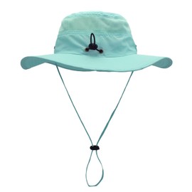 Ducclucc Mens Sun Hat Fishing Hats with UV Protection Wide Brim Boonie Hat for Men Women Beach Safari Gardening (Aqua)