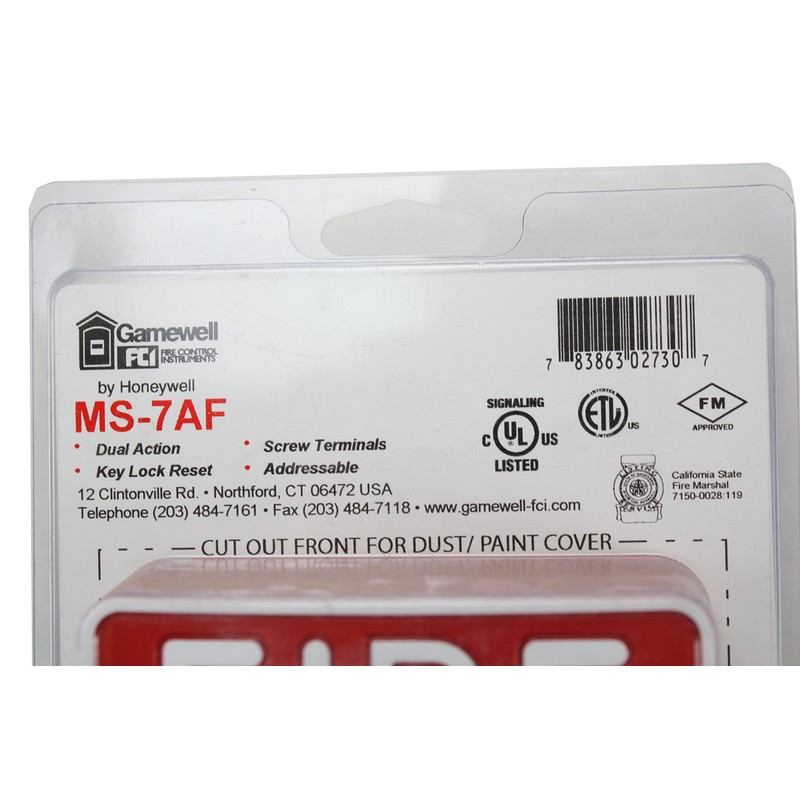 Gamewell-FCI MS-7AF Fire Alarm Dual Action Pull Station, Red