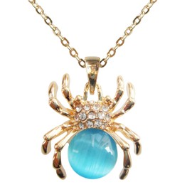 Navachi - Base Metal 18K Gold Plated Round Blue Opal, Gold opal Gold, Opal