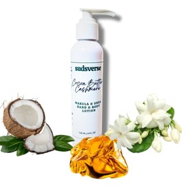 sudsverse USA Made Luxury Hand & Body Lotion with Marula Oil, Shea Butter | Cocoa Butter with Coconut Amber Scent