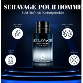 Seravage Men's Eau De Parfum - Long Lasting Cologne for Men, Rich & Aromatic EDP Fragrances Perfume for Men - Refreshing Masculine Scent Mens Cologne, Fragrance Spray Bottle - Stays for Hours - 100 ml