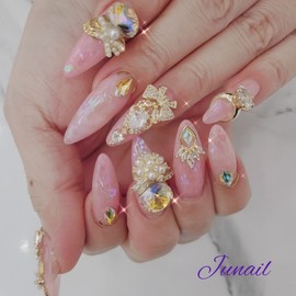 ⭐️ Light Topaz Handmade Nail Tips ✨ - Long Round Square / ⭐️ 라이트 토파즈 수제네일팁 ✨ - 롱라운드스퀘어