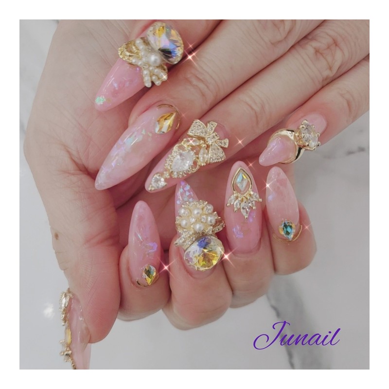 ⭐️ Light Topaz Handmade Nail Tips ✨ - Long Round