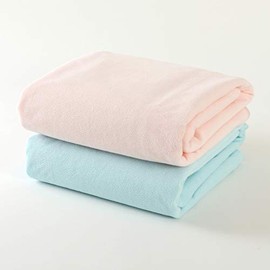 Ikuzu Waterproof Bedwetting Sheets, 39.4 x 82.7 inches (100 x 210 cm), Single Size, Set of 2, Saxe Blue / Pink