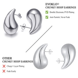 WaterDrop Chunky Gold Hoop Earrings Dupes Hypoallergenic Statement Earrings for Women Designer Dupes