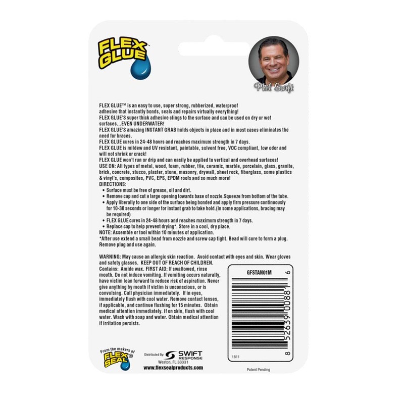 Flex Glue Mini Strong Rubberized Waterproof Adhesive, White