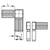 Design61 5x Connector for Square Pipes with Outlet Pipe Connector