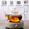 Glass Teapot Set, 40OZ/1200ml Stovetop Safe Glass Tea Kettle with