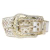 Western Cowgirl Faux Alligator Rhinestone Studded Leather Belt, White |