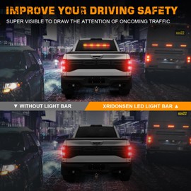 XRIDONSEN 35 inch Amber Red Traffic Advisor Light Bar 48 LED Emergency Strobe Lights Safety Warning Lights Front/Rear Window w/Display Controller for Firefighter Law Enforcement Vehicles Trucks