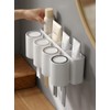 FLAUVEL Wall-Mounted Toothbrush and Toothpaste Holder - Self-Draining Design, Easy