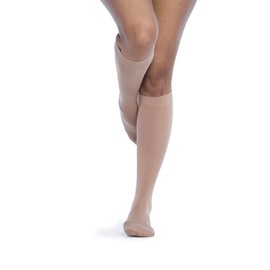 SIGVARIS Women’s Style Soft Opaque 840 Closed Toe Calf-High Socks 20-30mmHg - Large Short - Pecan