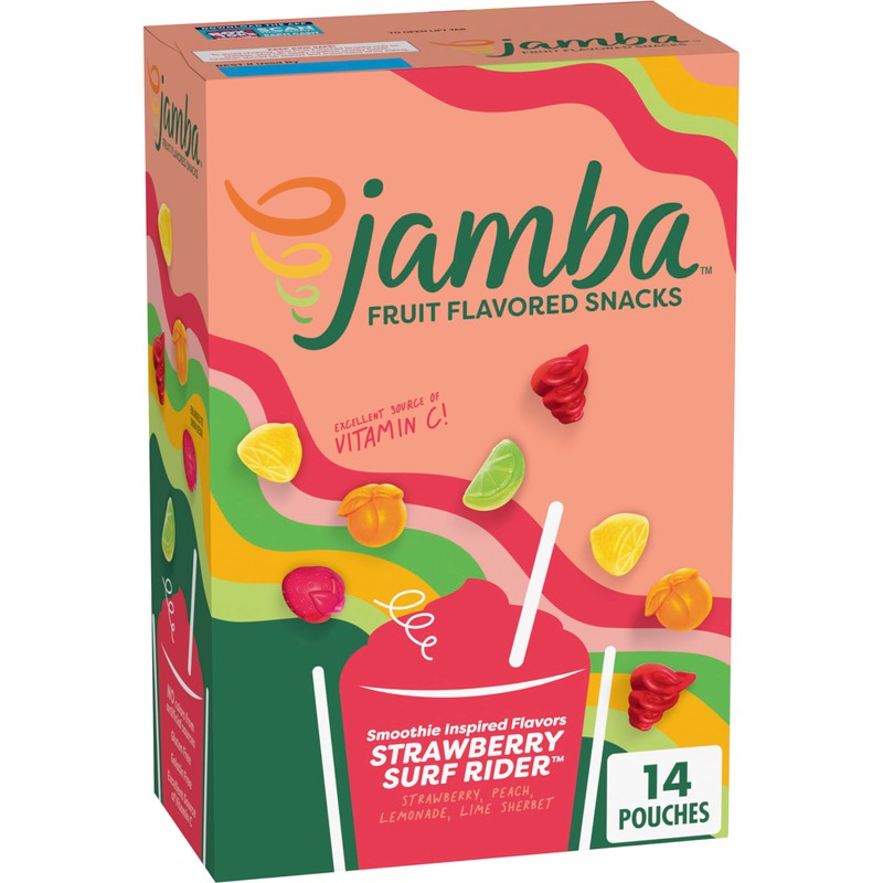 Jamba Strawberry Surf Rider Fruit Flavored Snacks 14 Count, 16.8