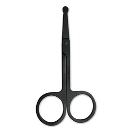 Stainless Steel Nose Hair Scissors for Trimming Facial Hair Ear Hair Eyebrow(Black)