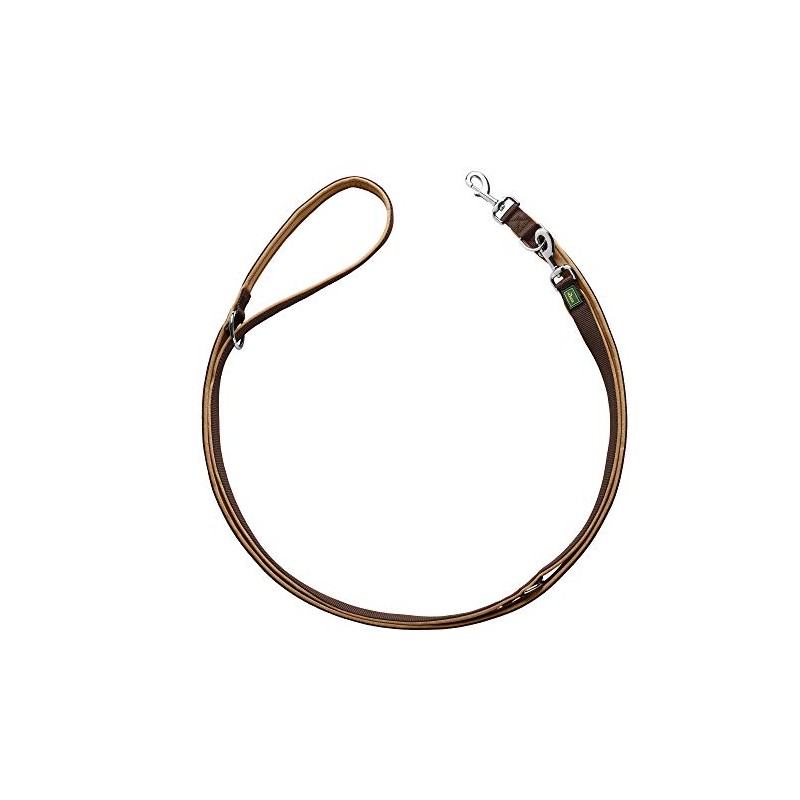 HUNTER Neoprene Adjustable Dog Lead, 1.5 x 300 cm, Brown/Caramel