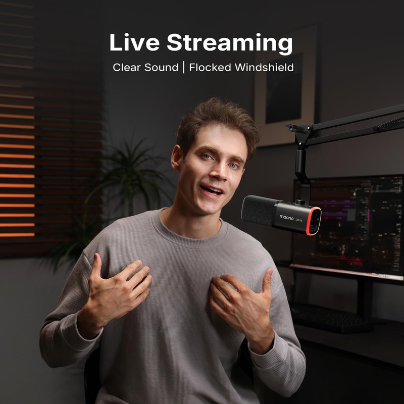 MAONO Microphone Windscreen for PD100W Microphone High-Density Flocked Foam Mic
